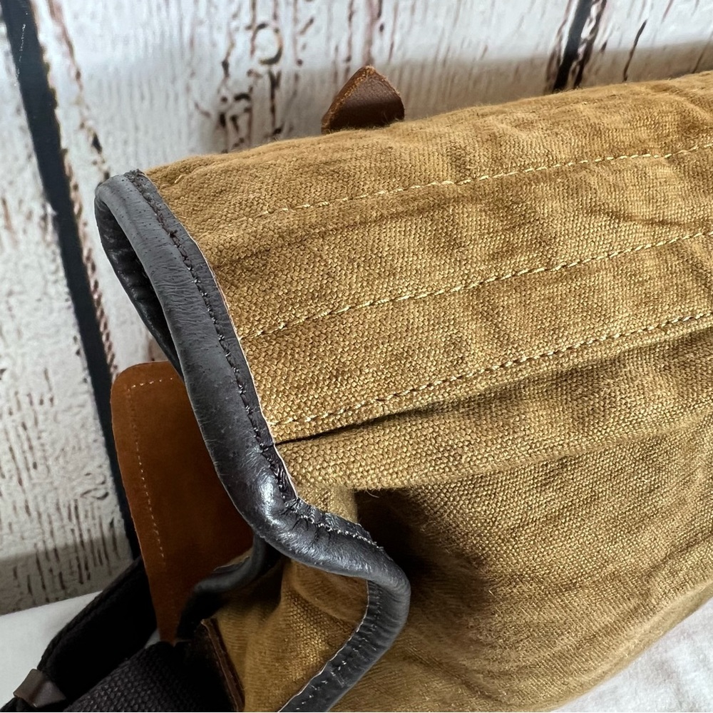 TSD Brand Birch Canvas Leather Distressed Messenger Briefcase Bag Satchel - Picture 10 of 15